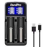 DuraPro LCD Dual USB Intelligentes Ladegerät für Li-Ion/NI-MH/NI-Cd 18650 18500 18490 18350 17670 17500 16340 (RCR123) 14500A AA AAA AAAA Wiederaufladbare Akkus
