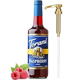 Zuckerfreier Himbeersirup für Getränke, 720 ml, Torani inkl. Little Squirt Syrup Pump