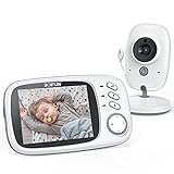BOIFUN Babyphone mit Kamera, VOX Babyfon, Nachtsicht Baby, Temperaturüberwachung, Wecker, Video Überwachung mit 3.2' Digital LCD Bildschirm Wireless,Gegensprechfunktion, Wiederaufladbar