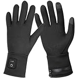 DR. WARM Beheizbare Handschuhe Liner für Herren und Damen, beheizte Handschuhe Fahrradhandschuhe Wiederaufladbare Dünne Handwärmer für Outdoor-Arbeit (L)
