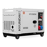 HYUNDAI Silent Diesel Generator, Stromerzeuger mit 7.9kVA (400V) / 6.0kW (230V), Notstromaggregat für Baustellen, Stromgenerator, Stromaggregat (DHY8600SE-T mit 230V/400V Anschlüssen)