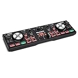 Numark DJ2GO2 Touch – Mini DJ Controller für unterwegs - 2-Deck USB DJ Pult mit Audio Interface und kapazitativen Jogwheels, 4 Pad Modi; Software enthalten