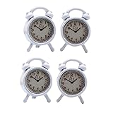 KAILIKETIY 4 Stück Wecker Schießrequisiten Miniatur Wecker Kleine Wecker Dekoration Miniatur Uhr Ornament Mikro Landschaft Miniatur Ornament Mini Schmuckuhr Modelllegierung