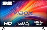 Vibox 32-Zoll HD Smart TV | WebOS | 3X HDMI, 2X USB | Wandmontagefähig | Für Schlafzimmer, Küche oder kleine Räume