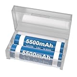 WAEUUKKPO 2 Stück 5500mAh Verbessert Hohe Kapazität Akku 3.6V mit Batterien Aufbewahrungsbox für Taschenlampe Scheinwerfer