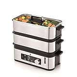 WMF Küchenminis Mini Dampfgarer elektrisch 4,3l, Dampfkocher mit Memory-Funktion, elektrische Dampfgarer, Warmhaltefunktion, Restlaufzeitanzeige, 2 Garbehälter