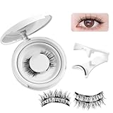 Mesen Magnetic Eyelashes, 2 Pairs Magnetische Wimpern Ohne Eyeliner, 3D Magnet Künstliche Wimpern mit Zange Wiederverwendbare Falsche Magnetic Eyelashes Wasserdichtem Langlebigem