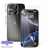 Rnnmeeko 3+2 Stück Schutzfolie für iPhone 16 Pro Max Folie 3 Stück und 2 Stück Panzerglas kamera, iPhone 16 Pro Max Weiche TPU Displayschutzfolie, HD Anti- Kratzer Anti-Blasen Displayschutz