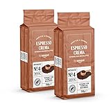 by Amazon Gemahlener Kaffee Espresso Crema, Lichte Röstung, Granulat, 1 kg, 4 Packungen mit 250 g – Rainforest Alliance-Zertifizierung