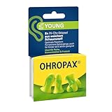 OHROPAX Young Ohrstöpsel – für Ohren mit kleineren Gehörgängen – IN-Ohr-Stöpsel aus weichem Schaumstoff – Schalldämmwert SNR 35 dB – ideal für Ruhe, Konzentration und Freizeit – 8 Stück