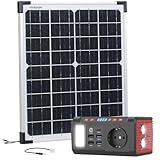 revolt Mini Solaranlage: Fensterbank-Solarkraftwerk: Powerstation mit 20-W-Modul, 88,8 Wh, 120W (Kleine Solaranlage, Mini Powerstation, Spannungswandler)