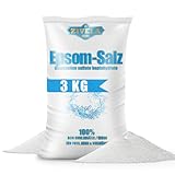 Epsom Salz 3kg | Epsom Salz Badesalz 3kg | Bittersalz Magnesiumsulfat | Pharmaqualität Badesalz - 100% Rein | Natürliches Salz (3x 1kg)