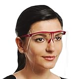 YAKO Gesichtsvisier mit Brille, Anti-bakteriell, für bessere Atmung, Anti-Spuck + Anti-Fogg Face Shield, 1 Brille + 3 Visiere zum Auswechseln, in weiß