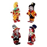 MagiDeal Porzellanpuppen Lustiges Clown Spielzeug Geschenk, 4 Stück