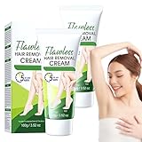 2 Stück Enthaarungscreme Gesicht, 2025 Neue Unisex Haarentfernungscreme, Sanfter und Schmerzloser Haarentfernungsschaum, Hinterlässt Keine Spuren, für Gesicht, Körper, Intimbereiche (M, Aloe Vera)