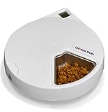 Cat Mate C500 5-Napf-Futterautomat mit Digitalem Timer – 5-Mahlzeiten-Futterautomat mit Edelstahlnapf und Kühlakkus Nass- oder Trockenfutter 5 Mahlzeiten mit je bis zu 330 g Weiß