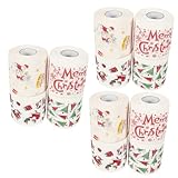 Garneck 3 Sätze Weihnachtliches Toilettenpapier Mit Weihnachtsmotiven Weiche Bedruckte Servietten Für Festliche Dekoration Im Badezimmer Für Zuhause Restaurant Und 4 Rollen * 3