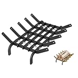 UISEBRT Kaminrost mit Stützbeinen Robuster Kaminholzrost Stahl Feuergitter Holzregal Brennholzhalter Feuerrost für Kamine im Innen- und Außenbereich bis 50 kg Belastbar 41 x 31 x 11 cm