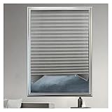 CSSHNL Plissee zum Kleben Einfach zu installierende, lichtfilternde Plissee-Papierjalousien for temporäre und tragbare Fensterjalousien mit Clip-Vorhang(Gray,60 W X 150 L cm)