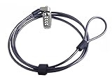 CaLeQi Kombination Security Lock Kabel für Notebook Laptop PC Computer-LCD-Monitor - 2 m Kabel schwarz (1pcs)