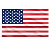 AhfuLife USA Flagge 90 x 150 cm für Amerika Deko 2025, 1 Stück Amerika Fahne Leuchtenden Farben mit Messing-Ösen, Amerika Flagge USA Flag für Amerika USA Deko 4. Juli WM Hausgarten Party Bar Deko