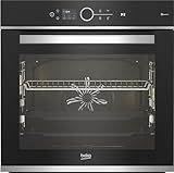 Beko BBIM13500XPSW bPRO 700 Einbau-Backofen, 71 l Garraumvolumen, 2,4' TFT Display, CookSense Bratenthermometer, 15 Funktionen, Pyrolyse, SoftClose, HomeWhiz, Automatikprogramme, Schwarz/Edelstahl