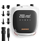 Swonder SUP-Pumpe, 30% Schnellere Inflation SUP Pumpe, Kompakte & Leichte Elektrische Luftpumpe mit 1.38Bar(20PSI) Hochdruck, Zweistufen, Automatische Abschaltung & Entlüftungsfunktion