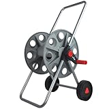LEHMANN Schlauchwagen, Gartenschlauchwagen, für bis zu 45m 1/2' oder 3/4' Schlauch, Stahlkonstruktion mit Kunststoff, Maße 46 x 44 x 75 cm, Gewicht 2,5 kg
