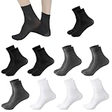 Enreluya Socken Herren(9 Paar), Lange Atmungsaktive Socks, Knöchelhoch, Atmungsaktive Herrensocken, Für Herren, Schwarz*3+ Weiß*3+ Grau*3