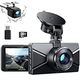 WOLFANG Dashcam Auto Vorne Hinten 2,5K+1080P Auto Kamera, Ultra Nachtsicht, 170°Weitwinkel, WDR, 24 Std. Parkmodus, G-Sensor, Loop-Aufnahme, Innen mit 32GB SD-Karte