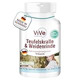 Teufelskralle & Weidenrinde - 90 Kapseln - standardisierte Extrakte mit Harpagosiden und Salicin - hochdosiert und vegan | Qualität aus Deutschland von ViVe Supplements