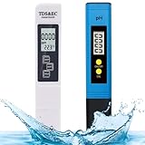 pH Messgerät Wasser pH Wert Messgerät SET PH/TDS/EC pH Tester für Wasser, Pool Aquarium Trinkwasser pH Meter 0.00-14.00 Kallibrierung pH down 0-14 pH-Messbereit ±0,1 pH-Genauigkeit