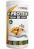 Vegan Protein – Zimt-Flakes - V-Protein 8K Blend - unglaublich lecker & cremig - mit Protein aus Sonnenblume, Reis, Erbse, Hanf, Kürbis uvm. - pflanzliches Proteinpulver mit 79% Eiweiß