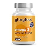 Omega 3 Kapseln - Hochdosiert mit 2000mg Fischöl, 1000mg EPA & 500mg DHA pro Tagesdosis (in Triglycerid-Form) - Essentielle Fettsäuren aus Anchovis - Laborgeprüft in Deutschland hergestellt