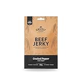 Grizzly Foods • Beef Jerky Cracked Pepper (5 x 50g) • Trockenfleisch von deutschen Rindern • High Protein Snack • Ideal für Unterwegs, Büro, Sport