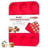 Redfly Silikon-Muffinform, 1 Packung Cupcake-Formen, 12 Stück, normale Größe, Silikonformen zum Backen, Silikon-Backformen-Set, antihaftbeschichtet