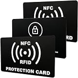 LABUYI 3 Stück RFID Blocker Karte,RFID/NFC Schutzkarte,RFID Karte,NFC Blocker Karte,Schutzkarte für Geldbörse,Blocker Karte,RFID Card,RFID Blocker NFC Schutzkarte,Schwarz,5.5cm×8.5cm