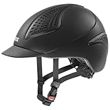 uvex exxential III - Leichter Unisex Reithelm - individuelle Größenanpassung - Black mat M-L