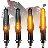CCAUTOVIE LED Blinker Motorrad E Geprüft Universal Tagfahrlicht Mit Lauflicht Bernstein E24, 4 Stück