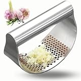 Knoblauch Ingwer Knoblauchpresse Wippe Edelstahl, Knoblauch Wiege, Knoblauchschneider, Multifunktionsschneider, Küchenhilfe