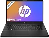 HP Laptop 17,3 Zoll HD+ Display, Intel Celeron N4120, 8GB DDR4 RAM, 256GB SSD, Intel UHD 600 Grafik, Windows 11, QWERTZ Tastatur, Schwarz