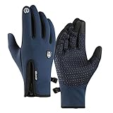 Handschuh, Handschuhe, Thermohandschuhe, Winterhandschuhe for Herren und Damen, Touchscreen-Handschuhe, warme Handschuhe for kaltes Wetter for Radfahren, Fahren, Laufen, Camping, Wandern,(Blue_X-Large