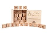 CreaBLOCKS ABC-Lernklötze 26 Buchstaben-Klötze mit Satzzeichen (in der Schiebedeckelkiste) Made in Germany