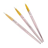 Nagelstift-Set, Nagelstift-Bürsten, Flexibilität, ABS, 3-teilig, UV-Gel für Nägel, Leicht, für Nagelmalerei (Gold)