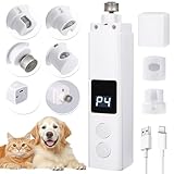BUOAZR Krallenschleifer für Hunde 4-Gang mit LED-Licht, Elektrischer Hundekrallenschneider, Superleise, USB Wiederaufladbar Hundekrallenfeile für Große, Mittelgroße und Kleine Hunde und Katzen