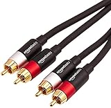 Amazon Basics - Cinch-Audiokabel, 2 x Cinch-Stecker auf 2 x Cinch-Stecker, 4.6 m, 15.1 feet, Schwarz