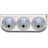 XWMSCLAK 3 IN 1 Kit Messgeräte 52mm Wassertemperatur Öldruck Öltemperaturmessgeräte Chromgehäuse weißes Gesicht