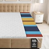 SLIPIO Matratzenauflage 200x200 Matratzentopper | 6cm hoch | 5 Zonen Massage Ergo+ optimale Körperanpassung | Bezug atmungsaktiv & Maschinenwaschbar | Hypoallergen Topper