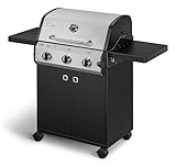 Enders Gasgrill Chicago Next 3, 3-Edelstahlbrenner, doppelwandige Garhaube, Gussrost, 2 abklappbare Seitenablagen, integriertes Thermometer, 9,6 kW #89396