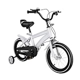 JINPRDAMZ Kinderfahrrad, 14 Zoll Trainingsrad Fahrrad mit Stützrädern Jungen und Mädchen fahrräder für 3-6 Jahre Anfänger Fahrrad (Weiß)